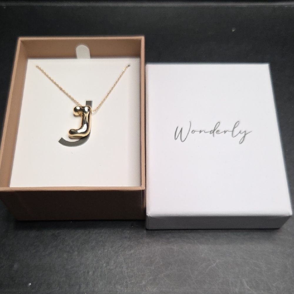Wonderly Gold Letter J Necklace